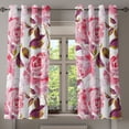 thumbnail image 1 of Ambesonne Rose Pattern Grommet Curtain, Dreamy Peduncle Bloom, 50"x60", Pastel Pink Indigo and White, 1 of 1
