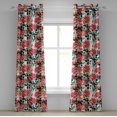 thumbnail image 1 of Ambesonne Rose Pattern Grommet Curtain, Garden of Romance Leaf, 50"x96", Pastel Pink Hunter Green, 1 of 1