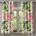 thumbnail image 1 of Ambesonne Rose Pattern Grommet Curtain, Romantic Botany Print, 50"x63", Olive Green Coral White, 1 of 1