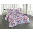thumbnail image 1 of Ambesonne Rose Pattern Quilted Bedspread Set 3 Pcs, Boho Winter Flowers, Twin, Lilac Hot Pink Violet, 1 of 4