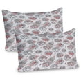 thumbnail image 1 of Ambesonne Rose Pillow Sham 2 Pack, Pastel Paint Blots Flowers, 36"x20", Pale Rose Coral Grey, 1 of 3