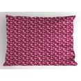 thumbnail image 1 of Ambesonne Rose Pillow Sham, Blossoming Romantic Flowers, 36" X 20", Magenta Peach and Green, 1 of 2