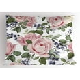 thumbnail image 1 of Ambesonne Rose Pillow Sham, Flourishing Pink Flora, 26" X 20", Pale Pink Green Bluegrey, 1 of 2