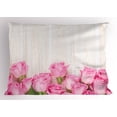 thumbnail image 1 of Ambesonne Rose Pillow Sham, Flowers on Wood Planks, 26" X 20", Pink Green Cream, 1 of 2