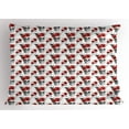 thumbnail image 1 of Ambesonne Rose Pillow Sham, Watercolor Gothic, 26" X 20", Vermilion Black Green, 1 of 2