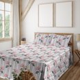 thumbnail image 1 of Ambesonne Rose Print Fitted & Flat Sheet with Sham 3 Pcs Set, Romantic Love Flowers, Twin, Grey and Pale Pink, 1 of 1