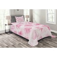 thumbnail image 1 of Ambesonne Rose Quilted Bedspread Set 2 Pcs, Floral Garden Victorian, Twin Size, Soft Pink, 1 of 3