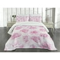 thumbnail image 1 of Ambesonne Rose Quilted Bedspread Set 3 Pcs, Floral Garden Victorian, Queen Size, Soft Pink, 1 of 5