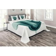 thumbnail image 1 of Ambesonne Rose Quilted Coverlet 3 Pcs, Flowers Nature, Queen Size, Teal White, 1 of 2