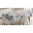 thumbnail image 1 of Ambesonne Rose Tablecloth Rectangular Table Cover, Pink Blossom English Flora, 52"x70", Reseda Green Pink, 1 of 4