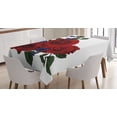 thumbnail image 1 of Ambesonne Rose Tablecloth Rectangular Table Cover, Red Bloom Gentle Florets, 60"x90", Hunter Green Violet Blue, 1 of 4