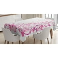 thumbnail image 1 of Ambesonne Rose Tablecloth Rectangular Table Cover, Swirls Butterflies Leaves, 60"x84", Rose Pink and Magenta, 1 of 3