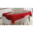 thumbnail image 1 of Ambesonne Rose Tablecloth Rectangular Table Cover, Vibrant Petals Heart Shape, 60"x90", Vermilion Cocoa, 1 of 4
