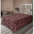 thumbnail image 1 of Ambesonne Rose Themed Flat Bedding Sheet Soft Top Sheet, Gothic Jungle Flowers, Twin, Coral Pale Ruby Eggplant, 1 of 1