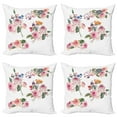 thumbnail image 1 of Ambesonne Rose Throw Pillow Cover 4 Pack, English Wild Roses Bouquet, 18", Multicolor, 1 of 7