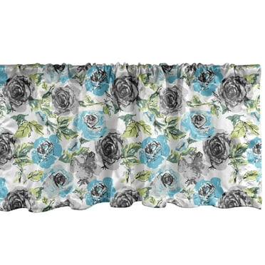 Ambesonne Rose Window Valance, Watercolor Effect, 54" X 18", Multicolor