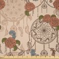 thumbnail image 1 of Ambesonne Roses Fabric by the Yard Microfiber, Vintage Pastel Dreamcatcher, 1 Yard, Rust Mustard, 1 of 2