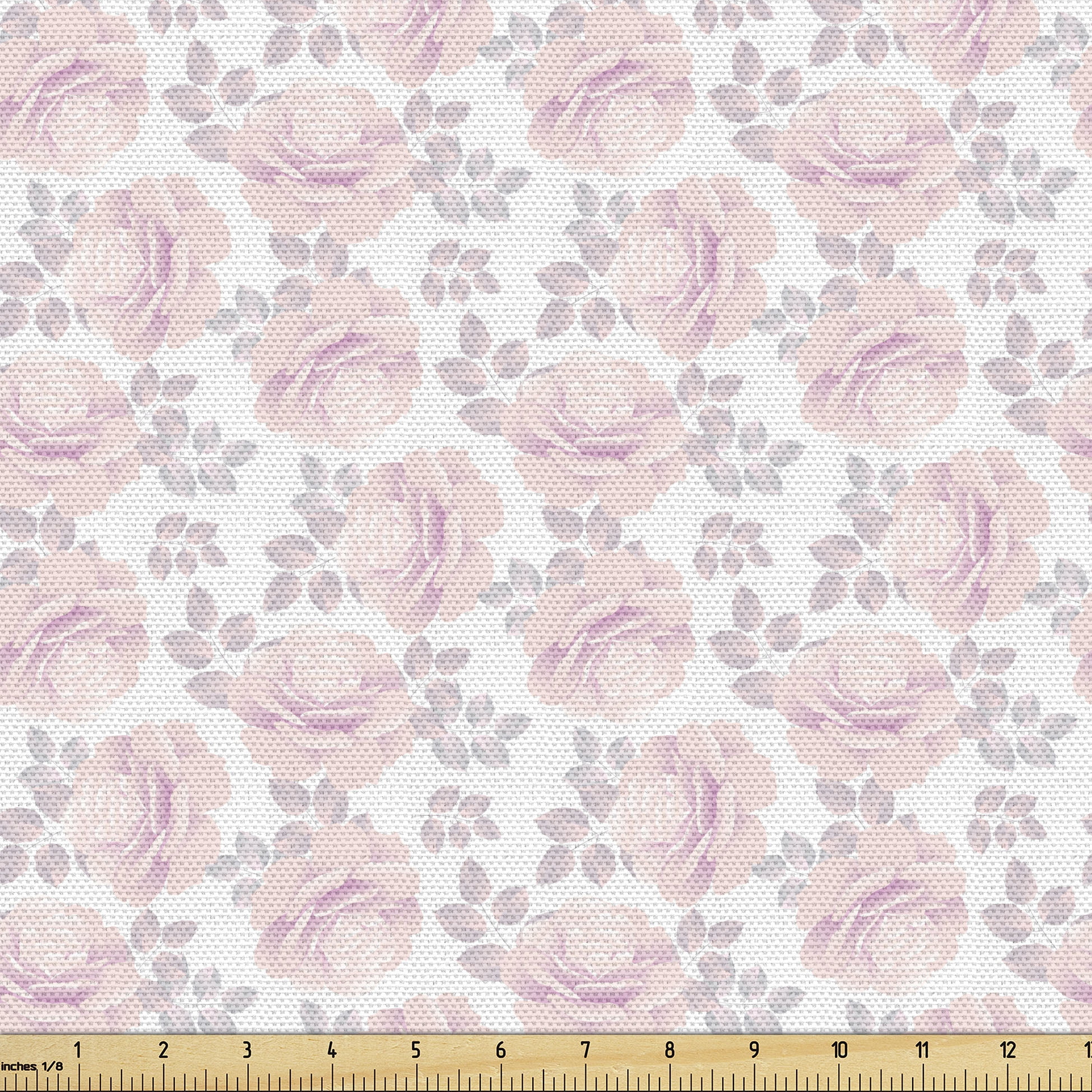 Paper Roses Fabric Ambesonne Roses Fabric by the Yard Upholstery, Pink Flowers in Pastel ...