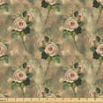 thumbnail image 1 of Ambesonne Roses Fabric by the Yard Upholstery, Vintage Floral Romantic Art, 2 Yards, Khaki Blush and Green, 1 of 1