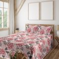 thumbnail image 1 of Ambesonne Roses Fitted & Flat Sheet with Sham 3 Pcs Set, English Garden Floral Artwork, Twin XL, Grey and Pastel Pink, 1 of 1