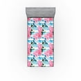 thumbnail image 1 of Ambesonne Roses Fitted Sheet, Pastel Colors Vintage Flowers, Twin XL Size, Pale Azure Blue Pale Pink, 1 of 5