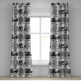 thumbnail image 1 of Ambesonne Roses Grommet Curtain, Monochrome English Garden Art, 50"x72", Grey and White, 1 of 5