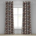 thumbnail image 1 of Ambesonne Roses Grommet Curtain, Vintage Art Blossoms Romantic, 50"x84", Cocoa Grey and Mauve Taupe, 1 of 5