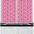 thumbnail image 1 of Ambesonne Roses Kitchen Curtains, Pink Tones Monochrome Flowers, 55"x39", Pink Raspberry, 1 of 2