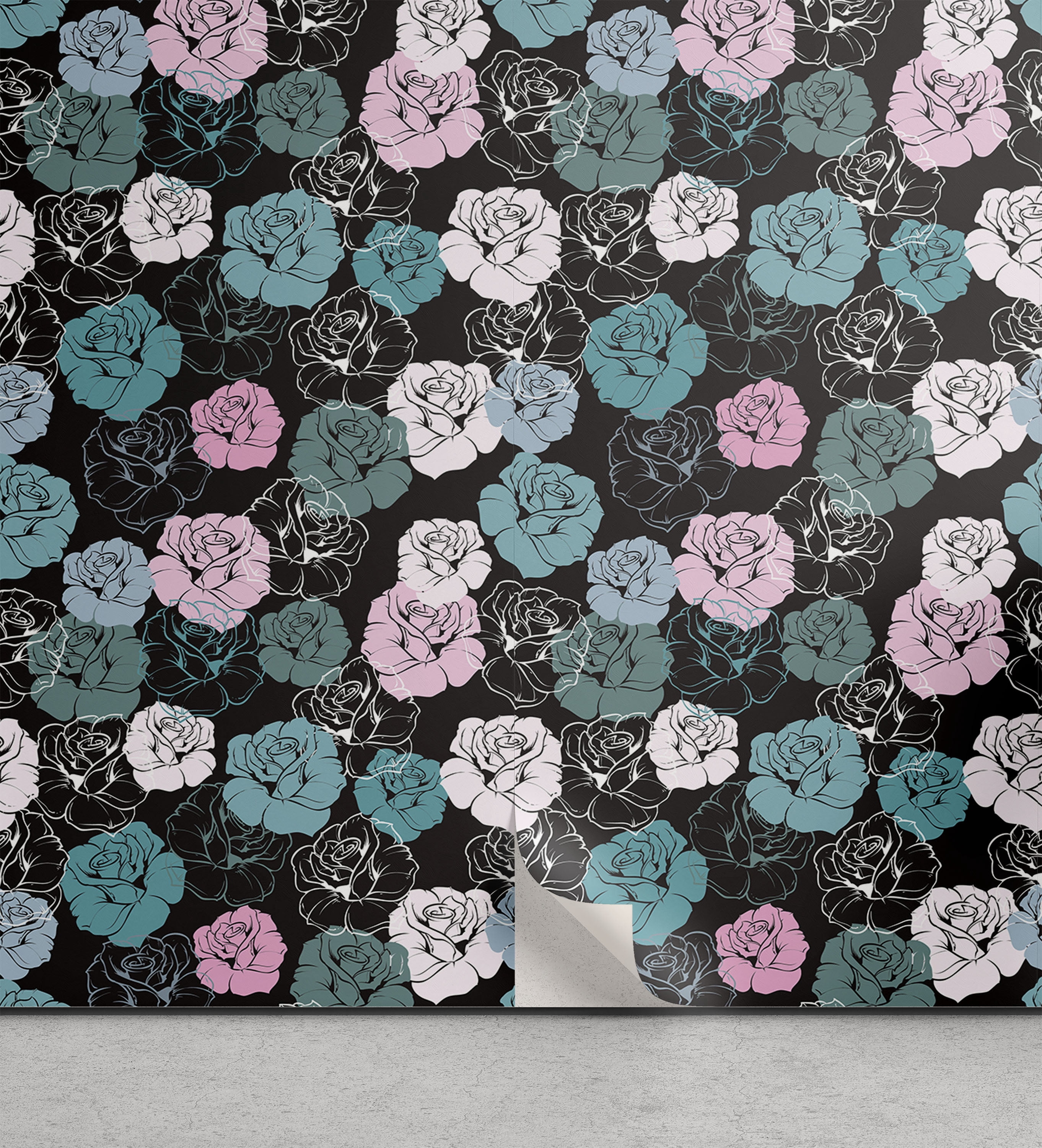 Ambesonne Roses Peel & Stick Wallpaper for Home, Romantic Floral ...