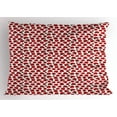 thumbnail image 1 of Ambesonne Roses Pillow Sham, Romantic Valentines Day Flora, 26" X 20", Vermilion White, 1 of 2
