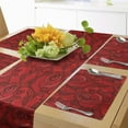 thumbnail image 1 of Ambesonne Roses Table Runner & Placemats, Rose Flowers Doodle Motif, Placemat 4 pcs + Runner 16"x72", Vermilion Charcoal Grey, 1 of 2