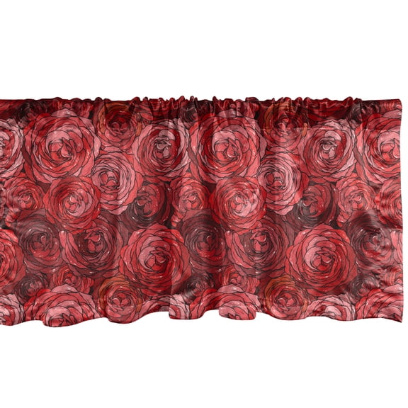 Ambesonne Roses Window Valance, Petals in Warm Color Palette, 54" X 12", Multicolor