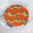 thumbnail image 1 of Ambesonne Rosetta Fitted Round Tablecloth, Modern Rose Flowers Print, 36"- 40" Diameter, Pistachio Green Vermilion, 1 of 1