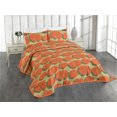 thumbnail image 1 of Ambesonne Rosetta Quilted Coverlet 3 Pcs, Modern Rose Flowers Print, King Size, Pistachio Green Vermilion, 1 of 4