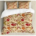 thumbnail image 1 of Ambesonne Rowan Duvet Cover Set, Fall Themed Mixed Pattern, 2-Calking, Multicolor, 1 of 7