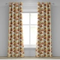 thumbnail image 1 of Ambesonne Rowan Grommet Curtain, Romantic Fall Season Tile, 50" x 108", Orange Red Peach, 1 of 6