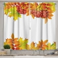 thumbnail image 1 of Ambesonne Rowan Kitchen Curtains, Autumn Branches Border, 55"x45", Yellow Orange Lime Green, 1 of 3