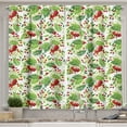 thumbnail image 1 of Ambesonne Rowan Kitchen Curtains, Green Leaves Wild Fruits, 55"x39", Apple Green Fern Green, 1 of 3