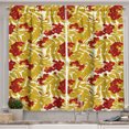 thumbnail image 1 of Ambesonne Rowan Kitchen Curtains, Juicy Ripe Fruits Leafage, 55"x39", Vermilion Mustard and White, 1 of 3