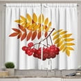 thumbnail image 1 of Ambesonne Rowan Kitchen Curtains, Rural Berries in Fall, 55"x39", Dark Orange Yellow Red, 1 of 3