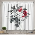 thumbnail image 1 of Ambesonne Rowan Kitchen Curtains, Rural Natural Foliage, 55"x45", Grey Ruby Black, 1 of 3