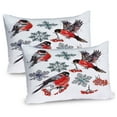 thumbnail image 1 of Ambesonne Rowan Pillow Sham 2 Pack, Christmas Composition Art, 30"x20", Scarlet Grey Black, 1 of 3