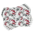 thumbnail image 1 of Ambesonne Rowan Place Mats Set of 4, Abstract Botany Garden, Standard Size, Ruby Grey Black, 1 of 6