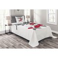 thumbnail image 1 of Ambesonne Rowan Quilted Bedspread Set 2 Pcs, Branch of Rowan Art, Twin Size, Grey Red Black, 1 of 3