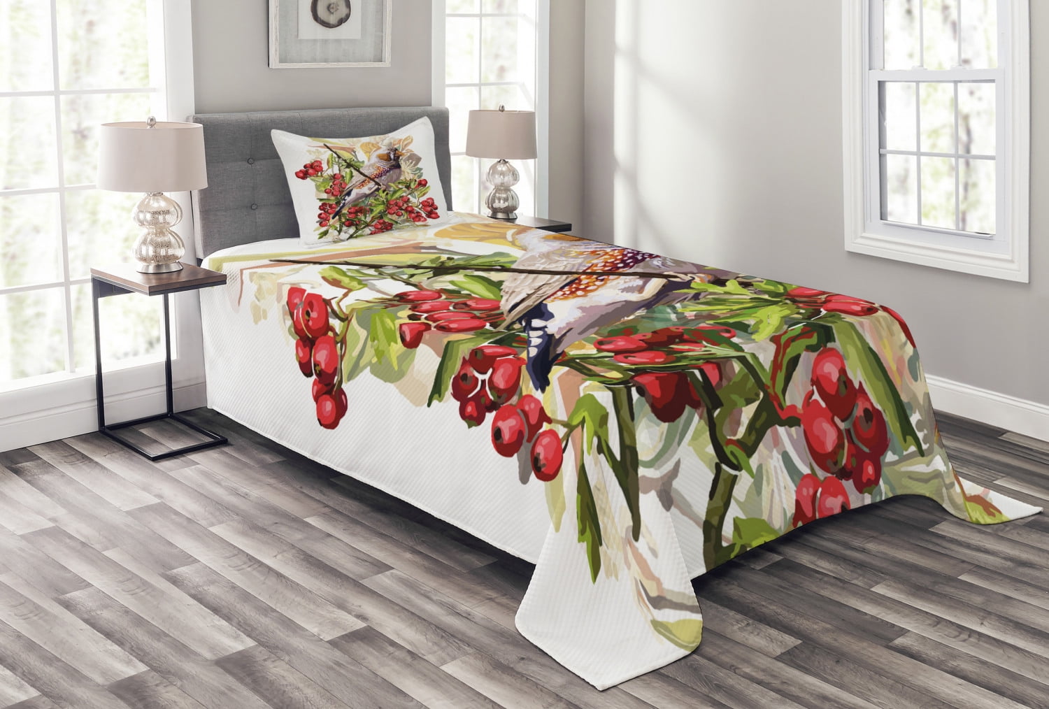 White Twin Kids Unisex Polyester Bedspread Set