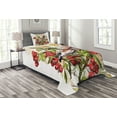 thumbnail image 1 of Ambesonne Rowan Quilted Bedspread Set 2 Pcs, Colorful Bird and Shrubs, Twin Size, Multicolor, 1 of 3