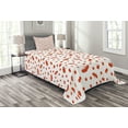 thumbnail image 1 of Ambesonne Rowan Quilted Bedspread Set 2 Pcs, Juicy Ashberries Graphic, Twin Size, Scarlet White, 1 of 3