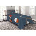 thumbnail image 1 of Ambesonne Rowan Quilted Bedspread Set 2 Pcs, Snowy Tree Branches Birds, Twin Size, Dark Blue Orange Red, 1 of 3