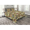 thumbnail image 1 of Ambesonne Rowan Quilted Bedspread Set 3 Pcs, Flower Berries Rustic Art, Queen Size, Multicolor, 1 of 3