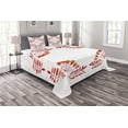 thumbnail image 1 of Ambesonne Rowan Quilted Bedspread Set 3 Pcs, Leaves Fruits, Queen Size, Red Orange White, 1 of 3